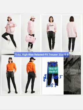 Pinko High-Rise Relaxed-Fit Trouser Size 6-8